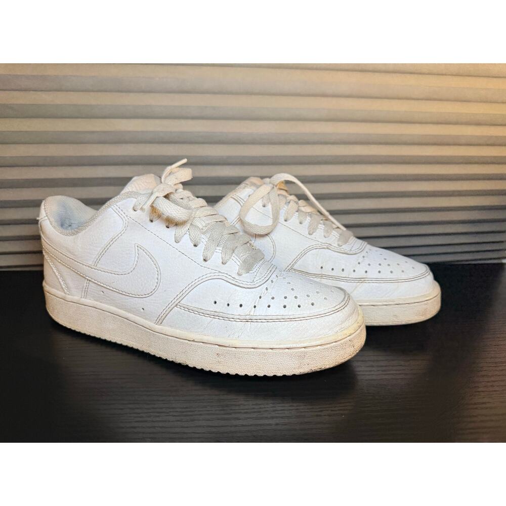 Nike Court Vision Low Next Nature Triple White Sneakers Women’s Size 7 Youth 5.5